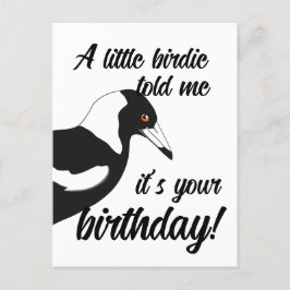 Postal Um passarinho me contou que é o seu cartão de aniv