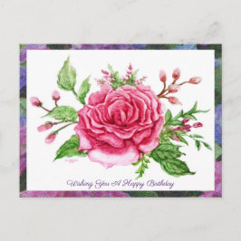Postal Um Rosa É Um cartão de saudação rosa