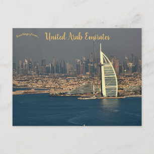 Postal Uma Vista de Dubai Emirados Árabes Unidos Cartão P