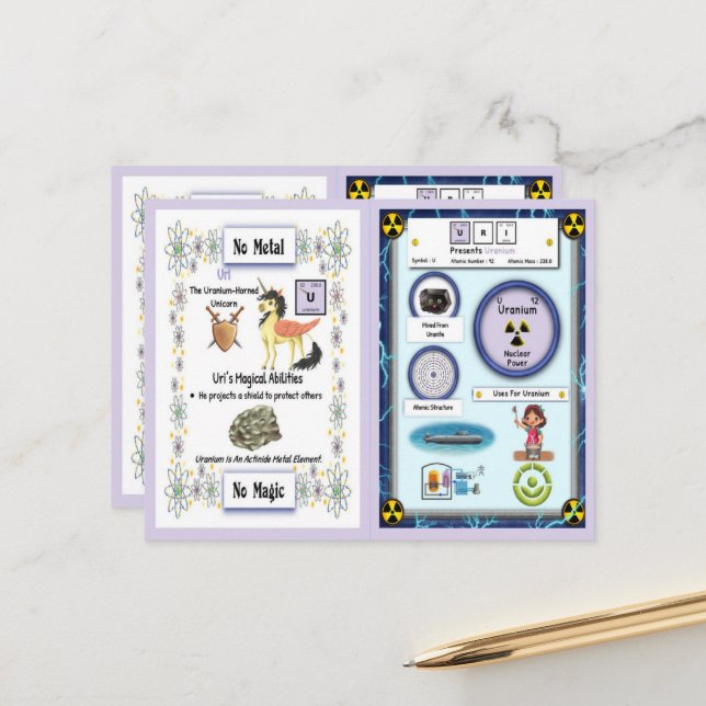 Postal Uri - Cartão de Jogo Unicorn Horn de Urânio (Frente/Verso In Situ)