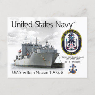 Postal USNS WILLIAM MCLEAN T-AKE-12 CARGO SHIP - Cartão p