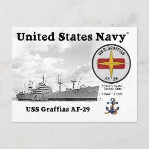 POSTAL USS GRAFFIAS AF-29 ARMAZENAMENTO NAVIO - CARTÃO PO