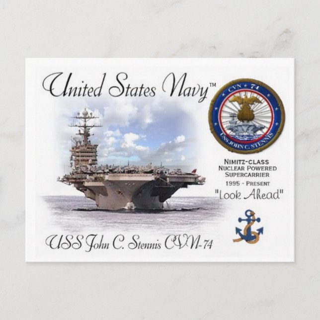 Postal USS JOHN C. STENNIS CVN- 74 CARRIER - Cartão posta (Frente)