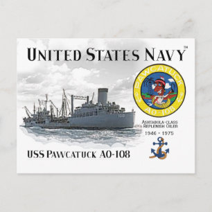 POSTAL USS PAWCATUCK AO-108 REPLENISH OILER - CARTÃO POST