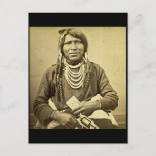 Postal Ute Indian com pistola e cartão