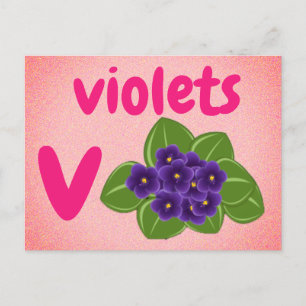 Postal v - cartão flash violets