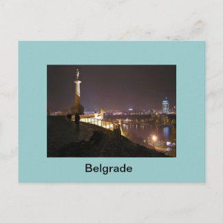 Postal vencedor do monumento de Belgrado do cartão