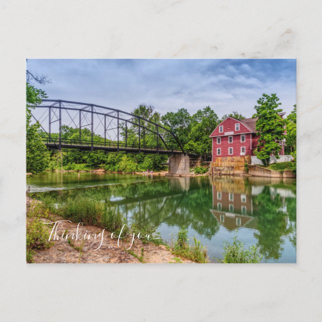 Postal Verão Na War Eagle Mill Pensando Em Você Cartão Po (Frente)