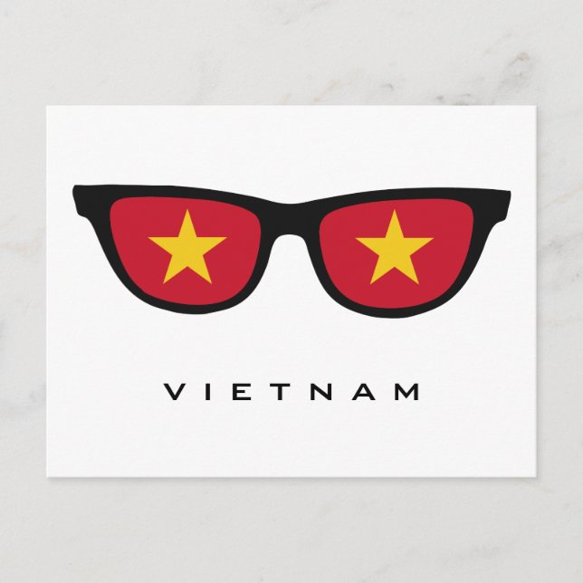 Postal Vietnam Shades de texto personalizado e cartão pos (Frente)