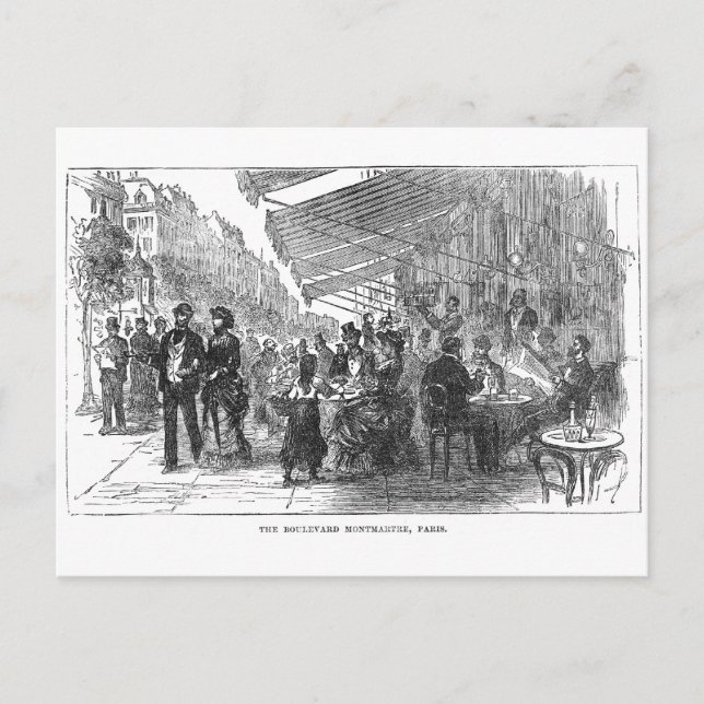 Postal Vintage Cafe Boulevard Montmartre Paris Cartão pos (Frente)