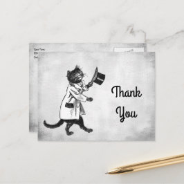 Postal Vintage Legal Cat Personalizado Obrigado Cartão Po