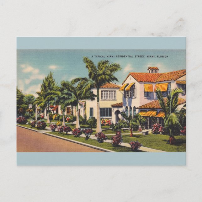 Postal Vintage Miami Florida - Cartão de Posto (Frente)