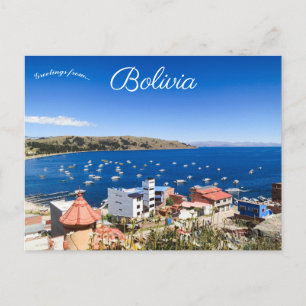 Postal Vista do Lago Titicaca Copacabana Bolívia Cartão P