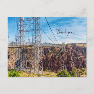 Postal Vista Lateral da Ponte Royal Gorge Obrigado Cartão