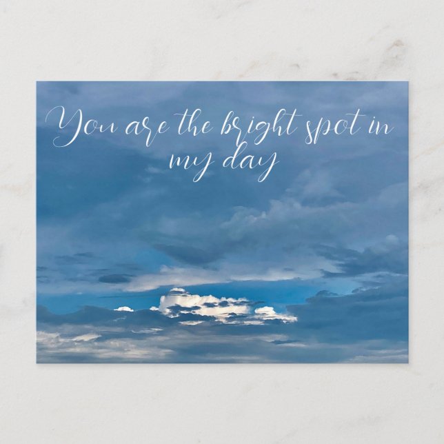 Postal Você é o Ponto Brilhante no Meu Cartão do Dia (Frente)
