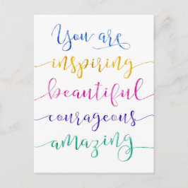 Postal Você está Inspirando Belo Cartão Corajoso