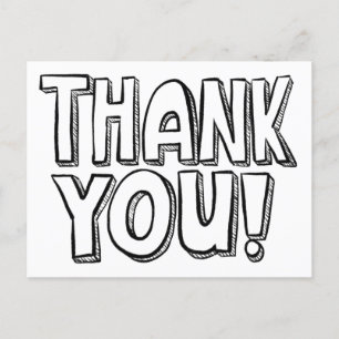 Postal Você Pinta um Cartão de Agradecimento Divertido co