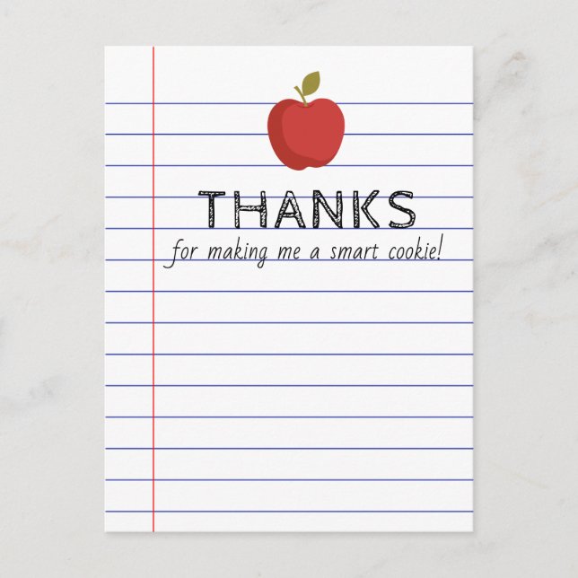 Postal Voltar ao Cartão de Biscoito Inteligente da Escola (Frente)