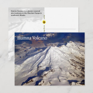 Postal Vulcão Iliamna, Cordilheira Aleutiana, AK - cartão
