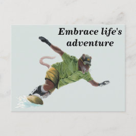 Postal Wererat Snowboarder Sport Fantasy Art Cartão