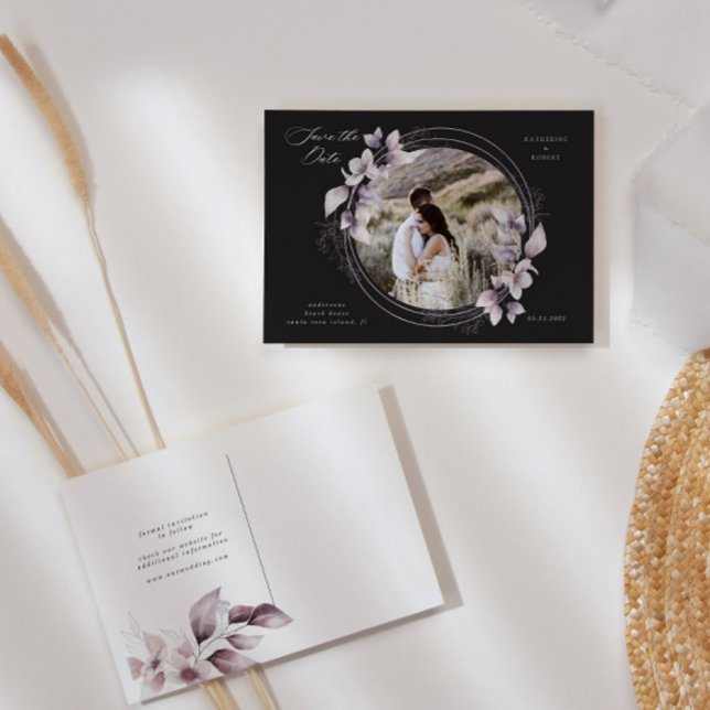 Postal whimsical fall floral salvar data postar cartão po (Criador carregado)