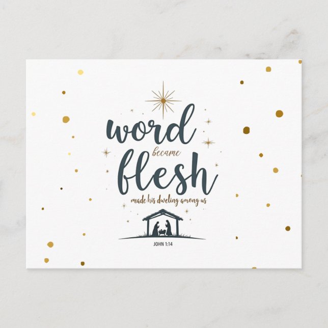 Postal Word Torna-se Cartão de Natal Flesh (Frente)