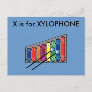 Postal "X" é para o Cartão Flashcard Alfabeto do Xylofo