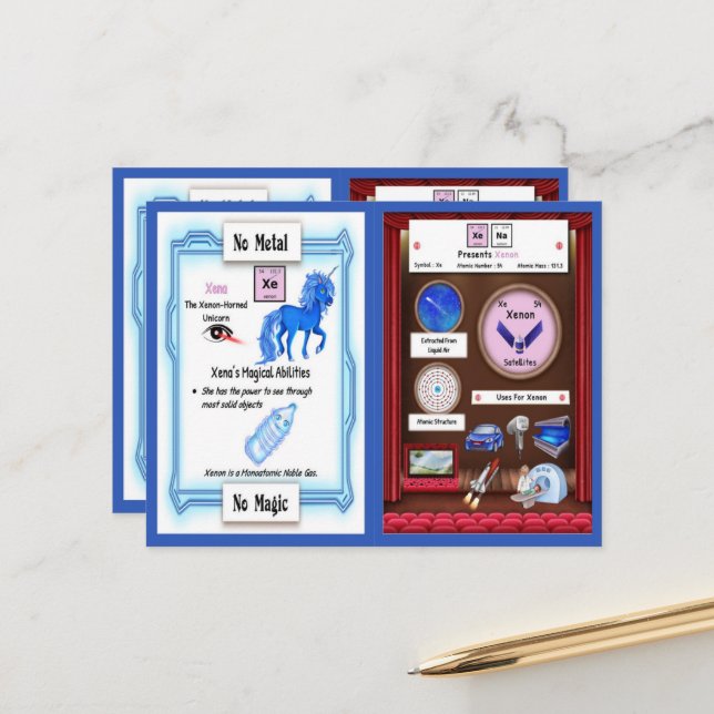 Postal Xena - Cartão de Jogo do Xênon Horn Unicorn (Frente/Verso In Situ)