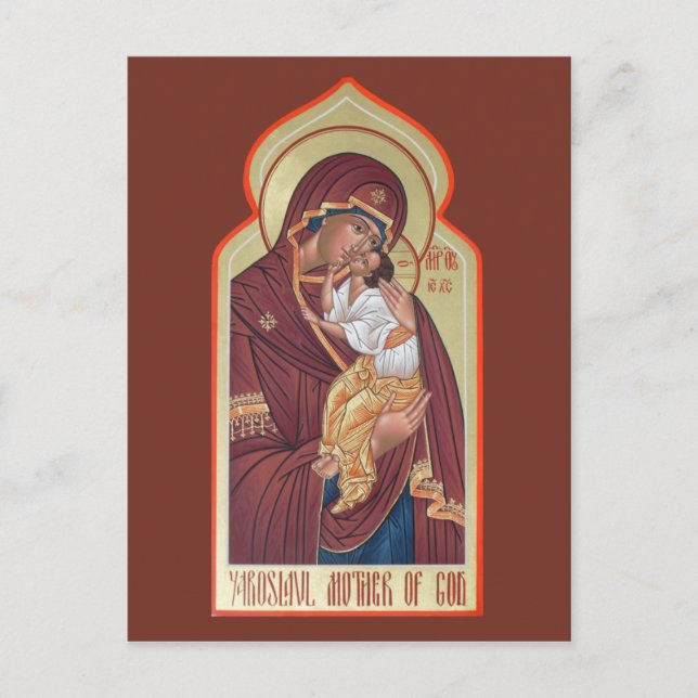 Postal Yaroslavl Mãe de Deus Cartão de Oração (Frente)