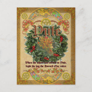 Postal Yule Winter Solstice Pagan Fantasy Art Cartão