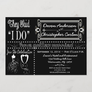 Postar Convite De Chalkboard De Casamento