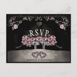 PostCard de casamento do Cemetery Love MENU RSVP H