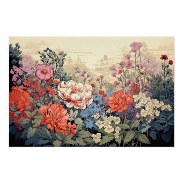 PÔSTER きれいな色とりどりの花 (Frente)