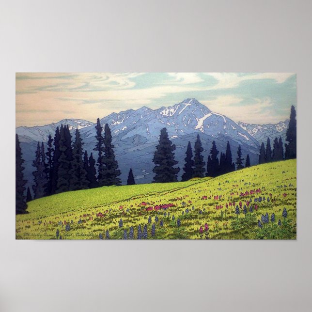 Poster ホ リ ・ ク ロ ス ー 山, Mt. Santa Cruz, Hiroshi Yoshida,  (Frente)