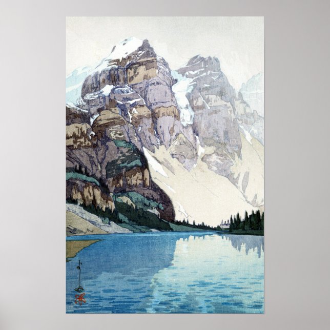 Poster モ レ 湖, Lago Moraine, Hiroshi Yoshida, Corte de Mad (Frente)
