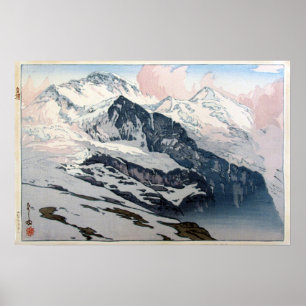 Poster ユ ン グ ウ ラ, Jungfrau, Hiroshi Yoshida, Woodcut