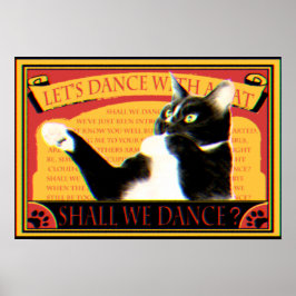 Poster レトロマッチデザイン　踊る猫　Retro Match Dancing cat