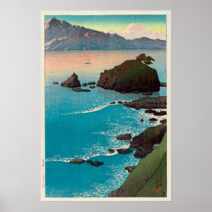 Pôster 久手の浜, praia de Kude em Wakasa, Hasui Kawas