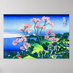 Pôster 北 斎 Goten-Yama Hill Hokusai Cherry Blossom Blo
