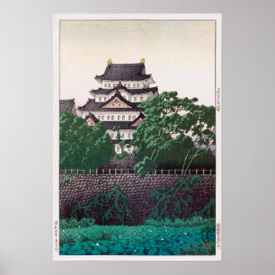 Pôster 名古屋城, castelo de Nagoya do 川瀬巴水, H
