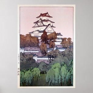 Poster 姫路城, castelo de Himeji, Hiroshi Yoshida, Woo