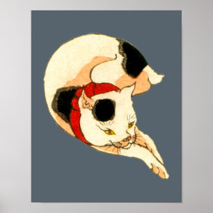 Pôster 日本猫, gato japonês do 国芳, Kuniyoshi, Uki
