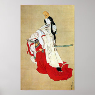 Poster 白拍子, dançarino de Shirabyōshi do 北斎, H