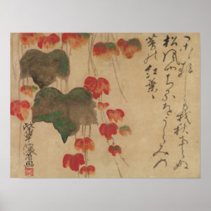 Pôster 秋 蔦, 乾 山 Autumn Ivy, Kenzan, Arte do Japão