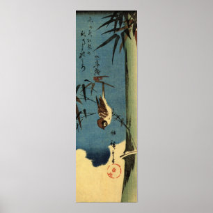 Poster 竹 に 雀, 重 Bamboo e Sparrow, Hiroshige, Ukiyo-e