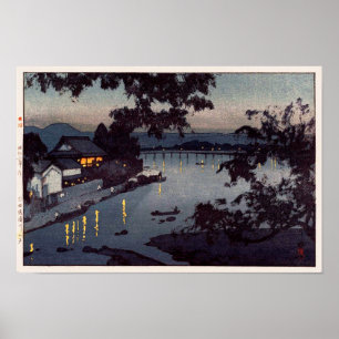 Poster 筑後川の夕べ, nivelando no rio de Chikugo, H