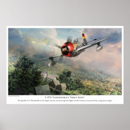 PÔSTER 航 空 術 ポ ス ー タ "P-47D芸の落"雷SU "