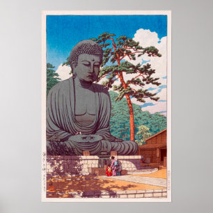 Pôster 鎌 倉 仏, Buda Excelente em Kamakura, Hasui Kawase