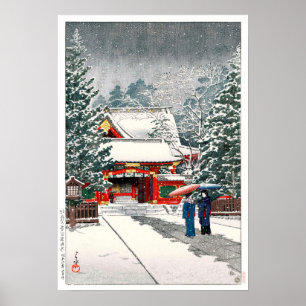 Poster 雪の日枝神社, neve no santuário de Hie, Has
