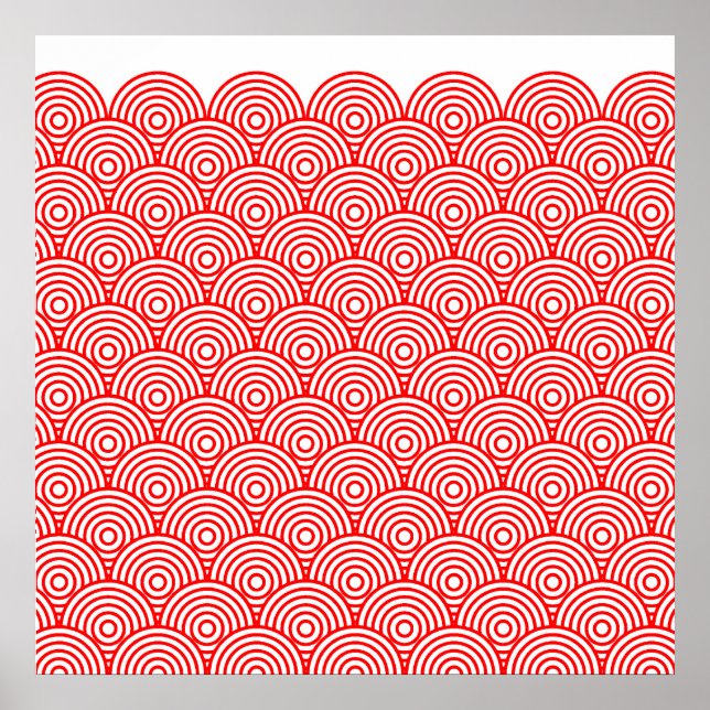 PÔSTER 青海波風(赤色) (Frente)